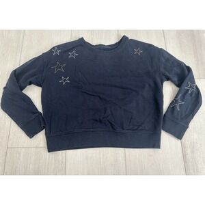 Pact Organic Cotton Sweatshirt Stars Sz S Navy Blue